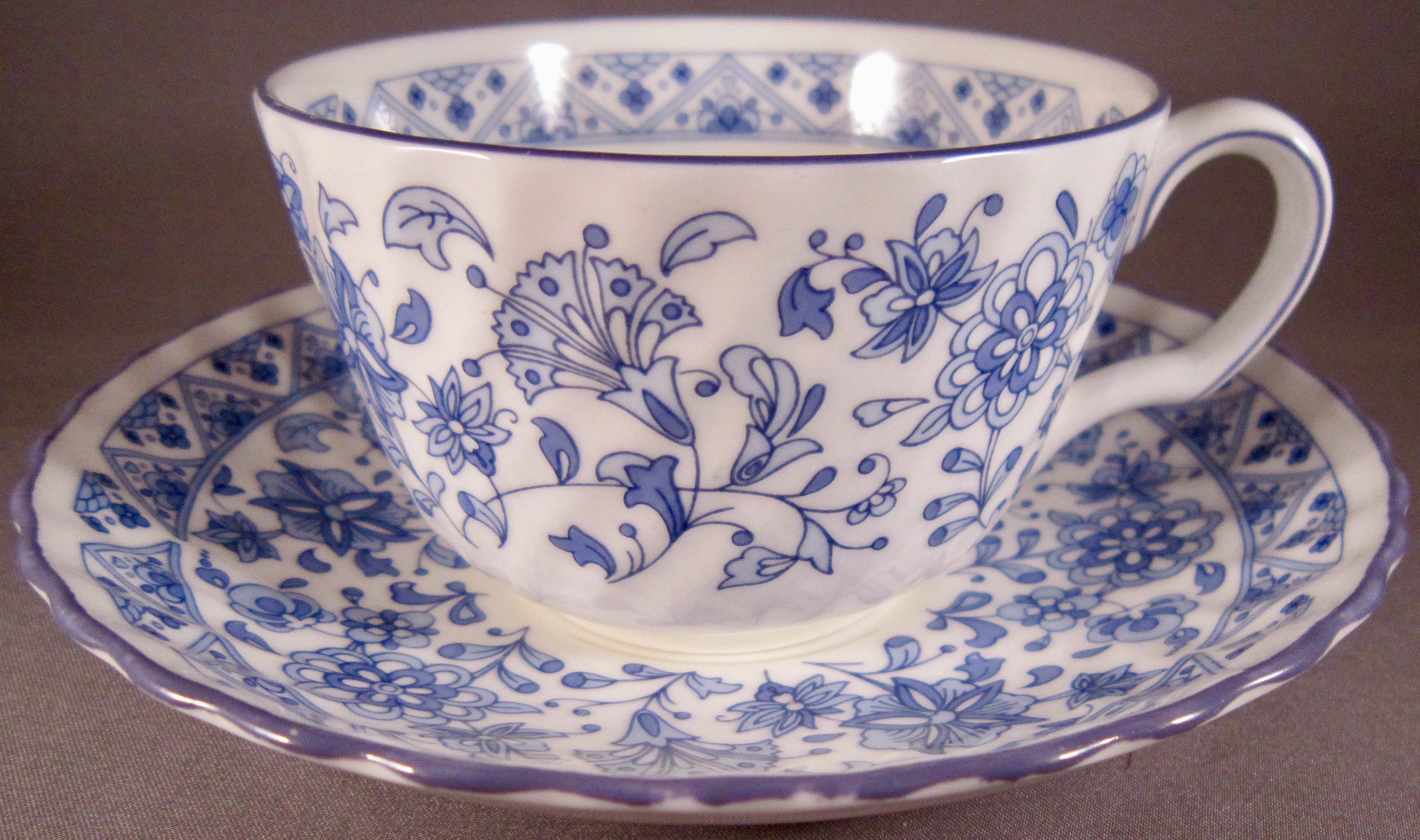 Minton Shalimar Bone China Flat Cups and Saucers 4 Vintage Etsy