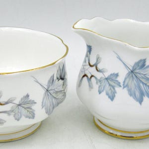 Royal Albert Silver Maple Large Bone China Creamer and Open Sugar Bowl - England