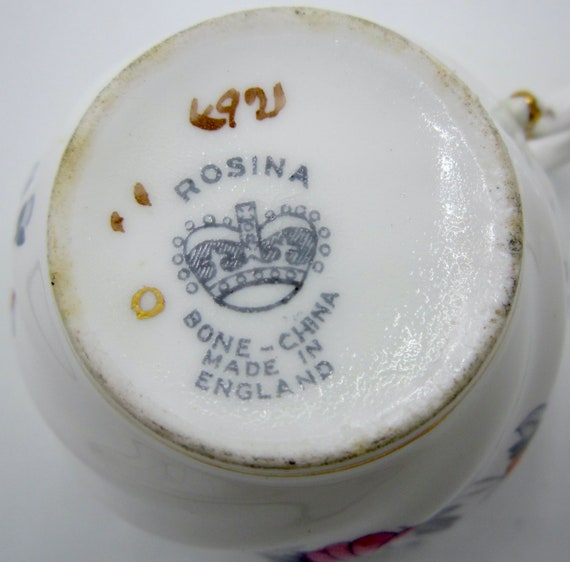 Rosina Bone China Tea Cup & Saucer (#4921) Yellow, Pink and Orange