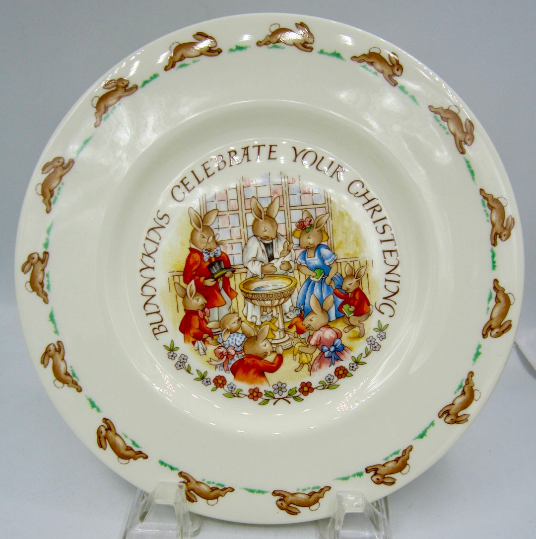 Royal Doulton Bunnykins Christening Bone China Plate (8 In