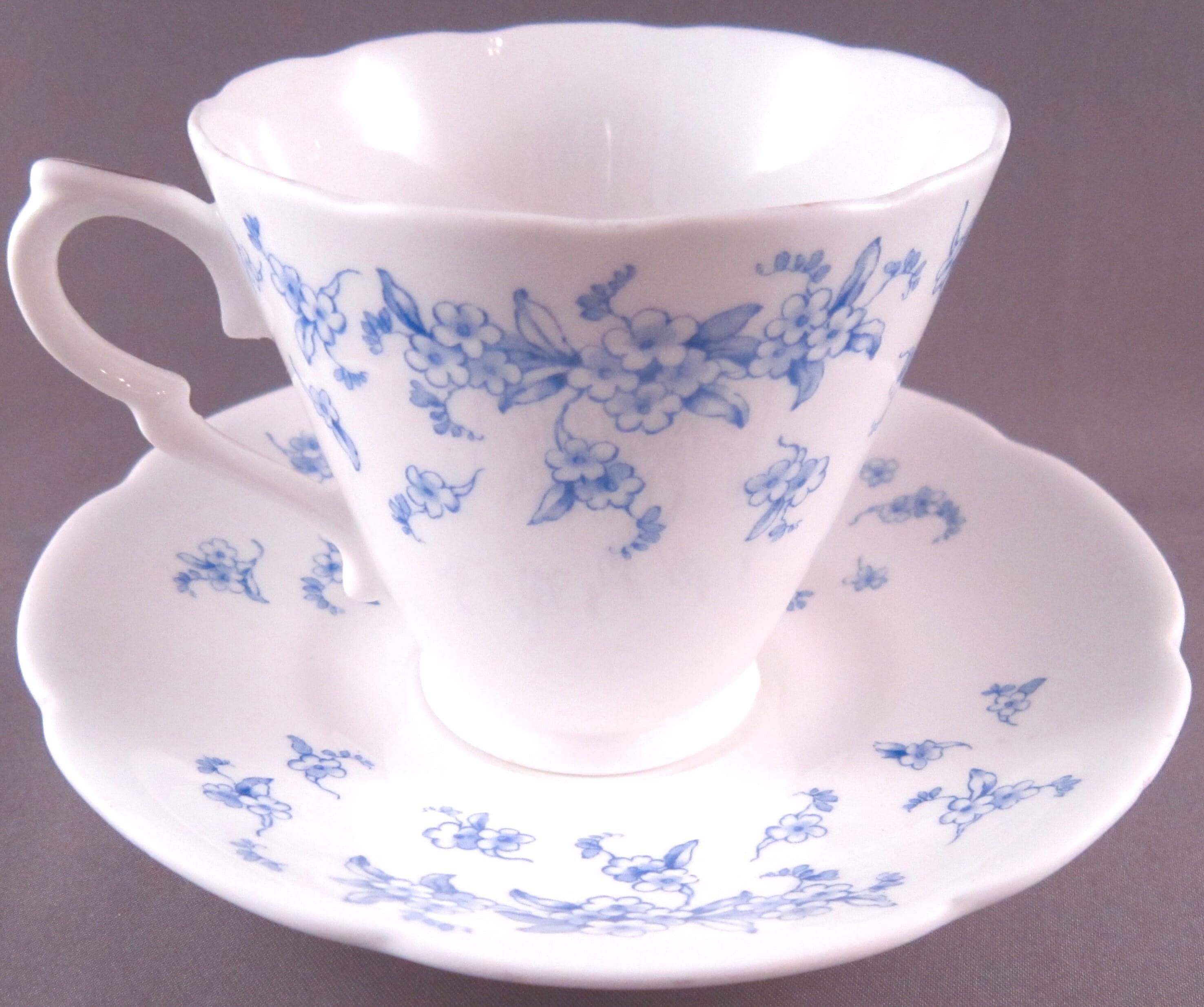 Collingwood Bone China Cup and Saucer (465) - Blue Flowers