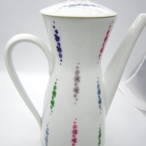 Rosenthal Continental Coffee Pot  (8 In.) Pink, Purple, Green and Grey Flowers - Germany