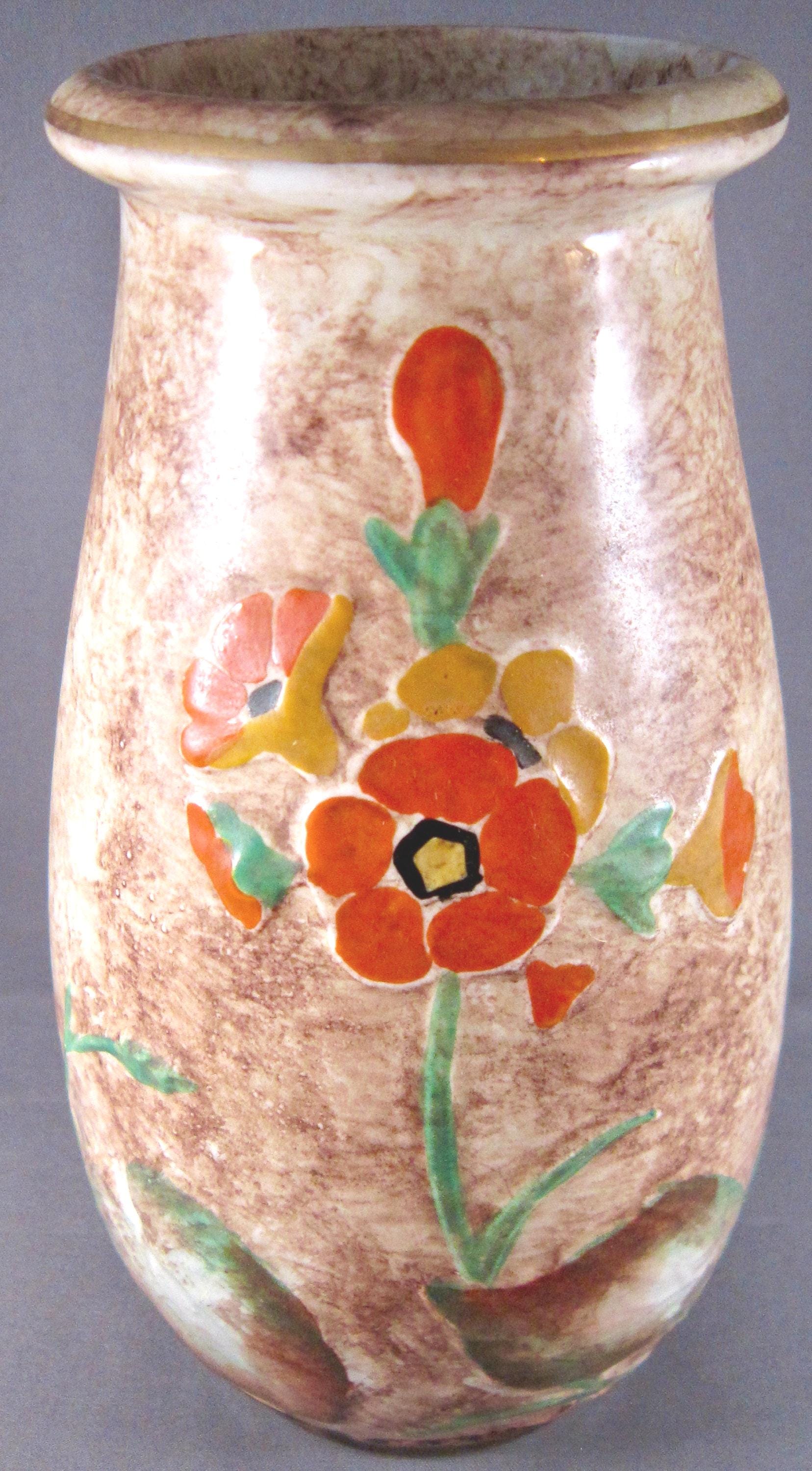 Vase Bourgeon Padarn Studio Pottery, Forme Lotus, Faïence Dorée, Pays De Galles