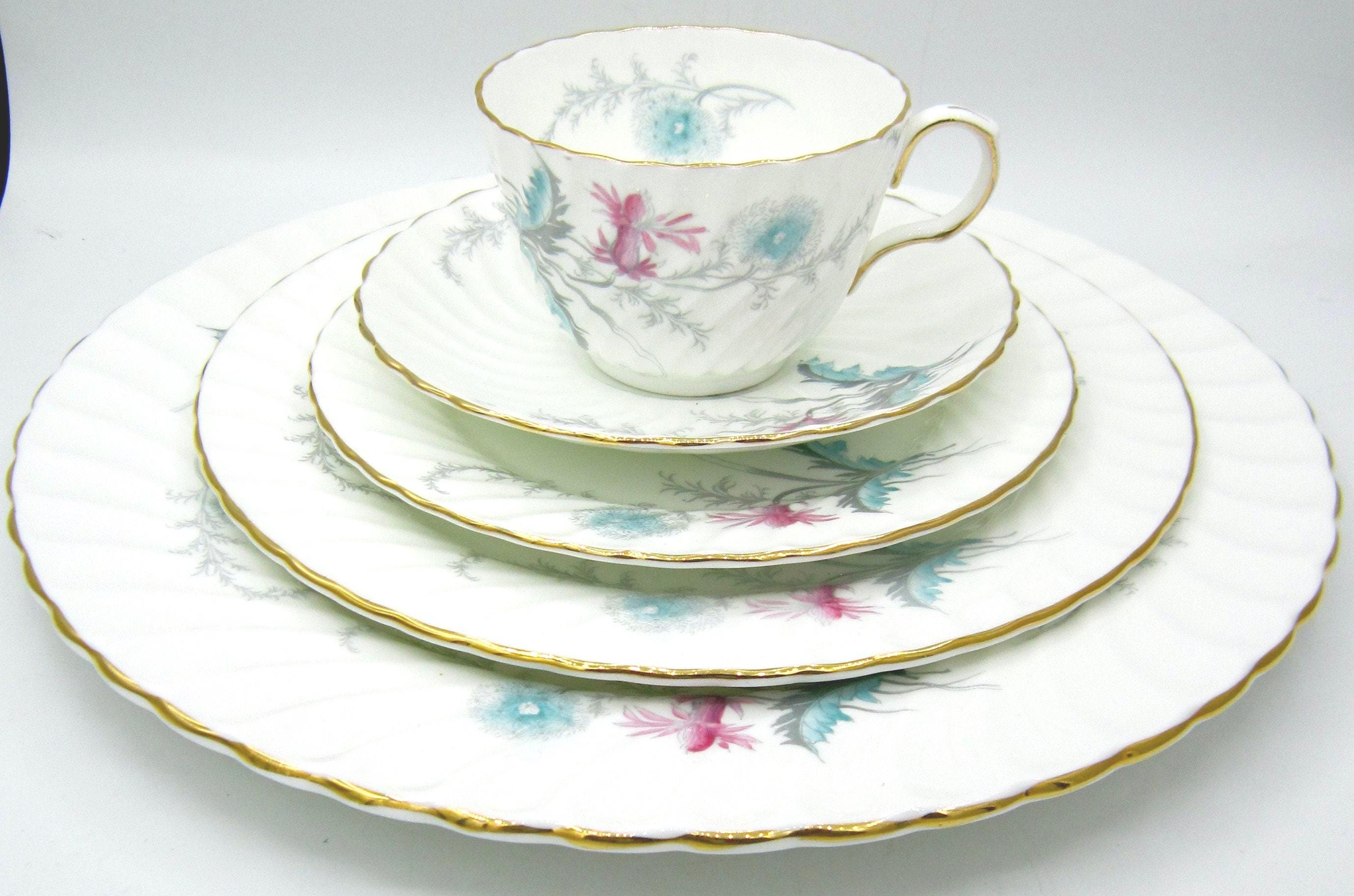 Aynsley Wayside Swirled (8180) Bone China 5 Piece Dinner Place