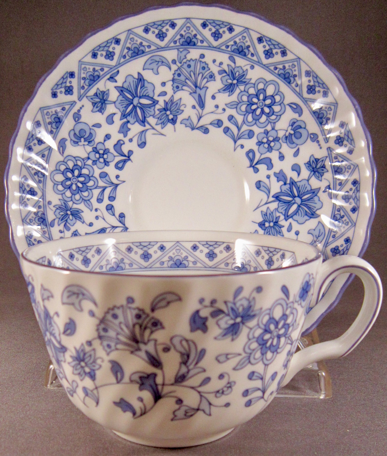 Minton Shalimar Bone China Flat Cups and Saucers 4 Vintage Etsy