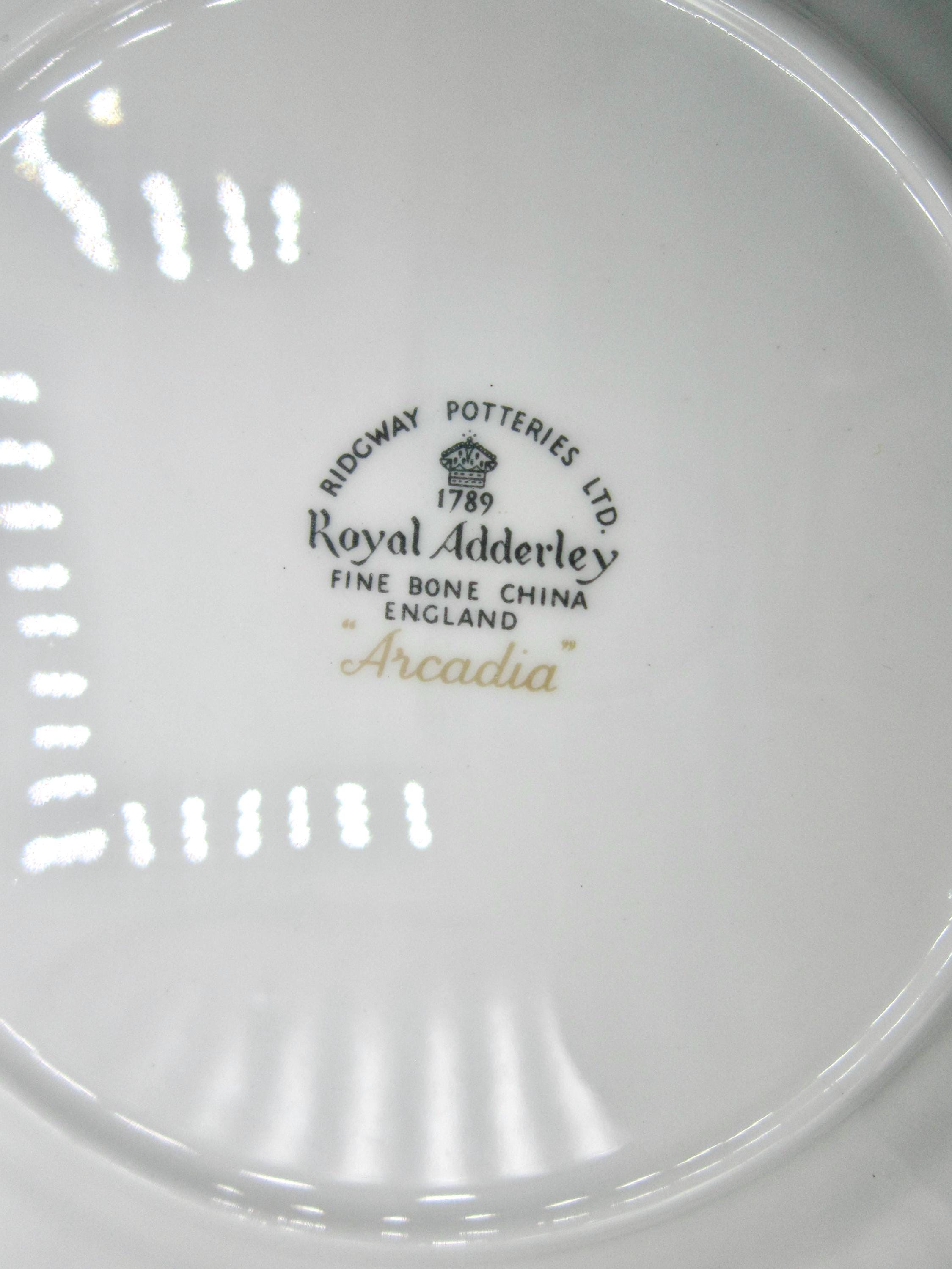 Royal Adderley Arcadia (no Trim) Bone China Bread and Butter Side