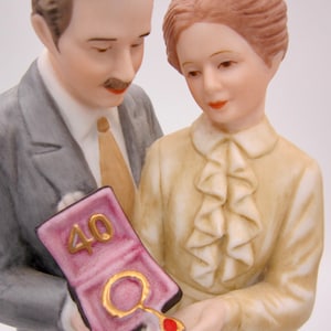 Treasured Memories Forty Years Together Figurine by Enesco (E-3248) - 7 In. - Ruby 40th Wedding Anniversary