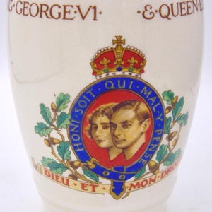 Coronation of King George VI and Queen Elizabeth (1937) - British Pottery Beaker (4.25 In.) England