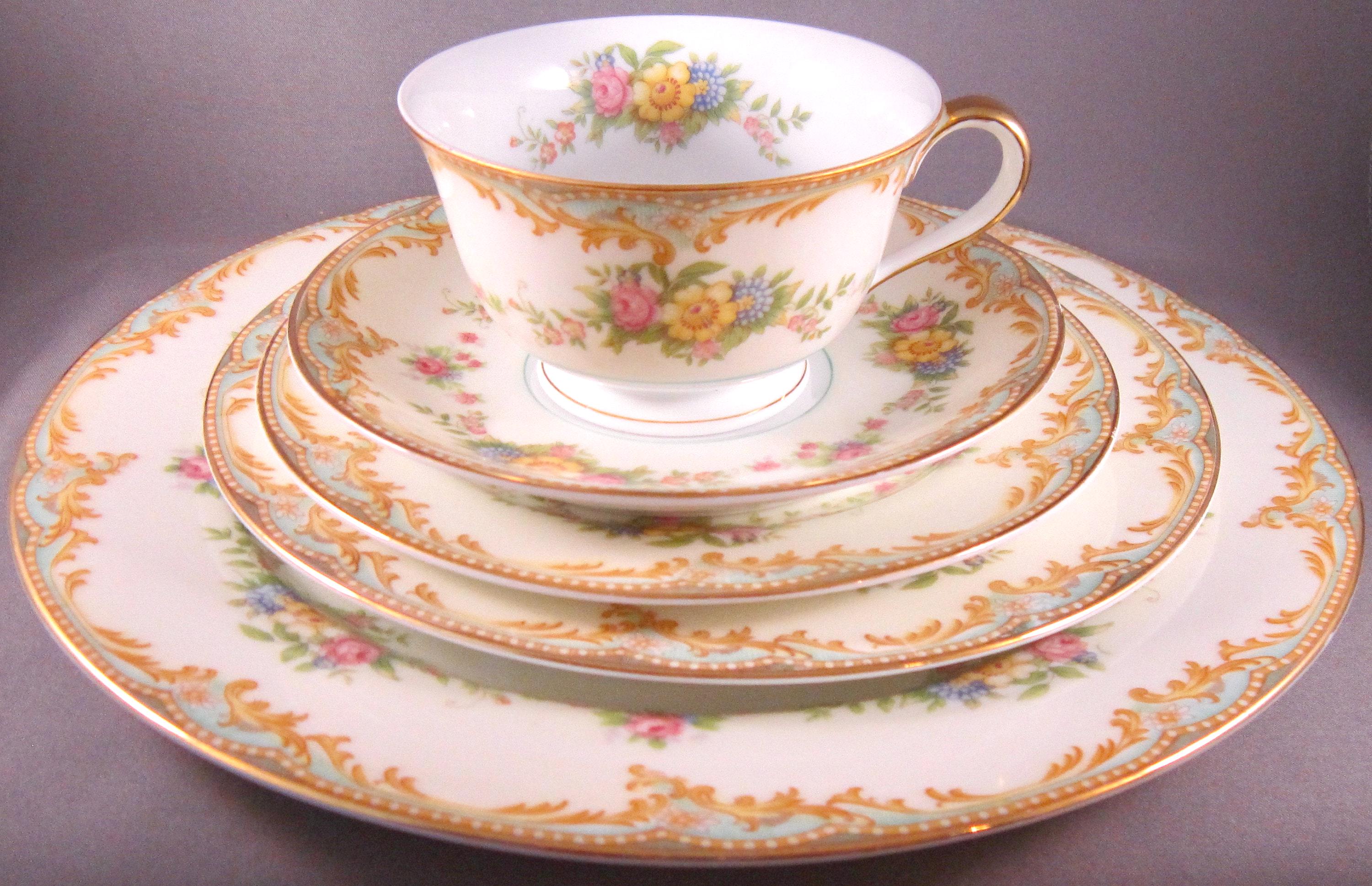 Noritake Milroy 5 Piece Porcelain Dinner Place Setting - Japan - Etsy