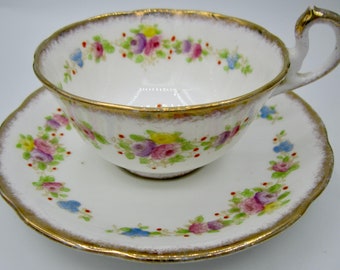 Royal Standard Blush Rose Bone China Teacup and Saucer - Vintage English China