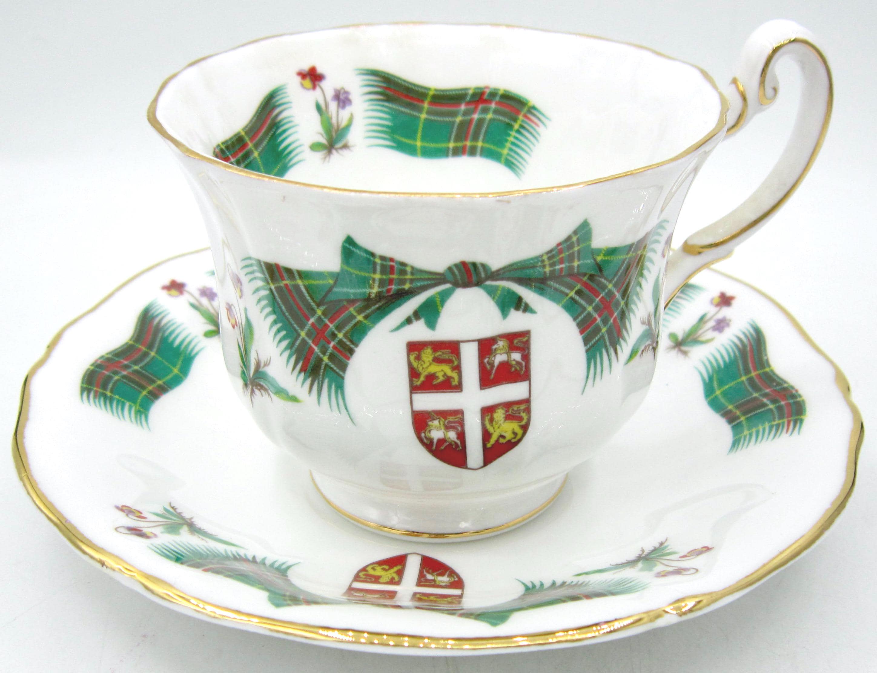 食器  EST. ENGLAND 1759 Royal Adderley Newfoundland Tartan Bone China Tea Cup and Saucer
