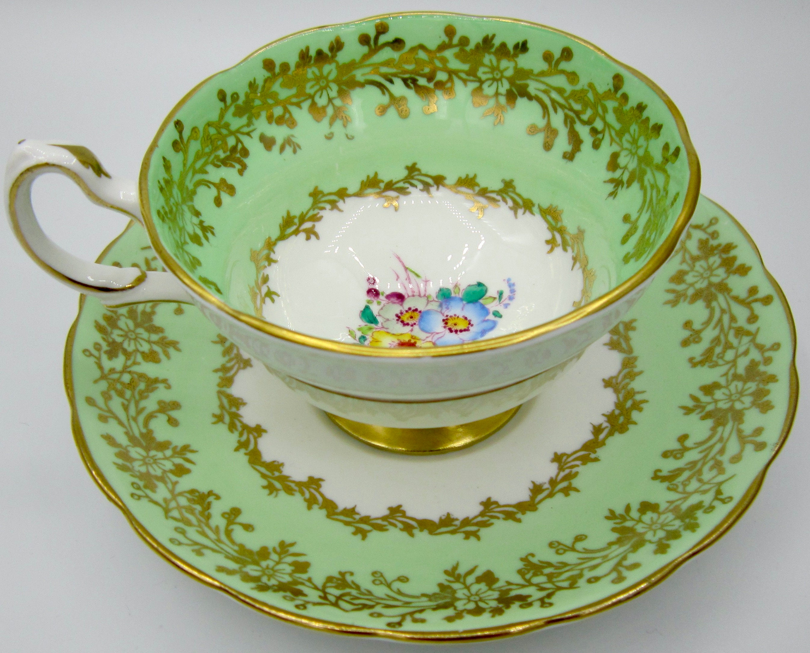 Grosvenor Bone China Teacup and Saucer B54 Vintage English Etsy