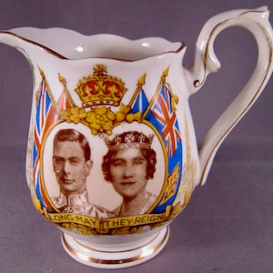 Royal Albert Loyalty Crown China Mini Creamer - 1939 Royal Visit  - King George VI and Queen Elizabeth - England