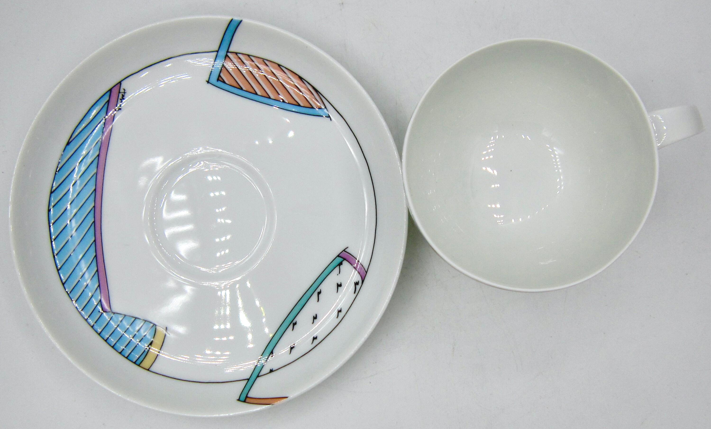 Rosenthal New Wave Century 3 Footed Cup & Saucer (studio Line