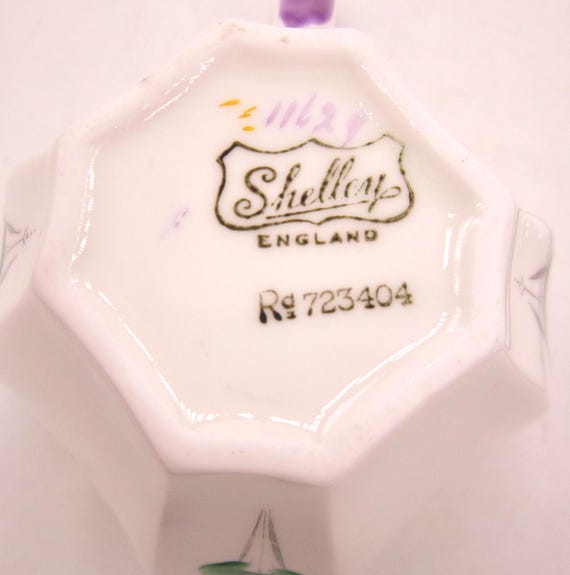 Shelley Queen Anne China Tea Cup and Saucer (11629) - Purple and