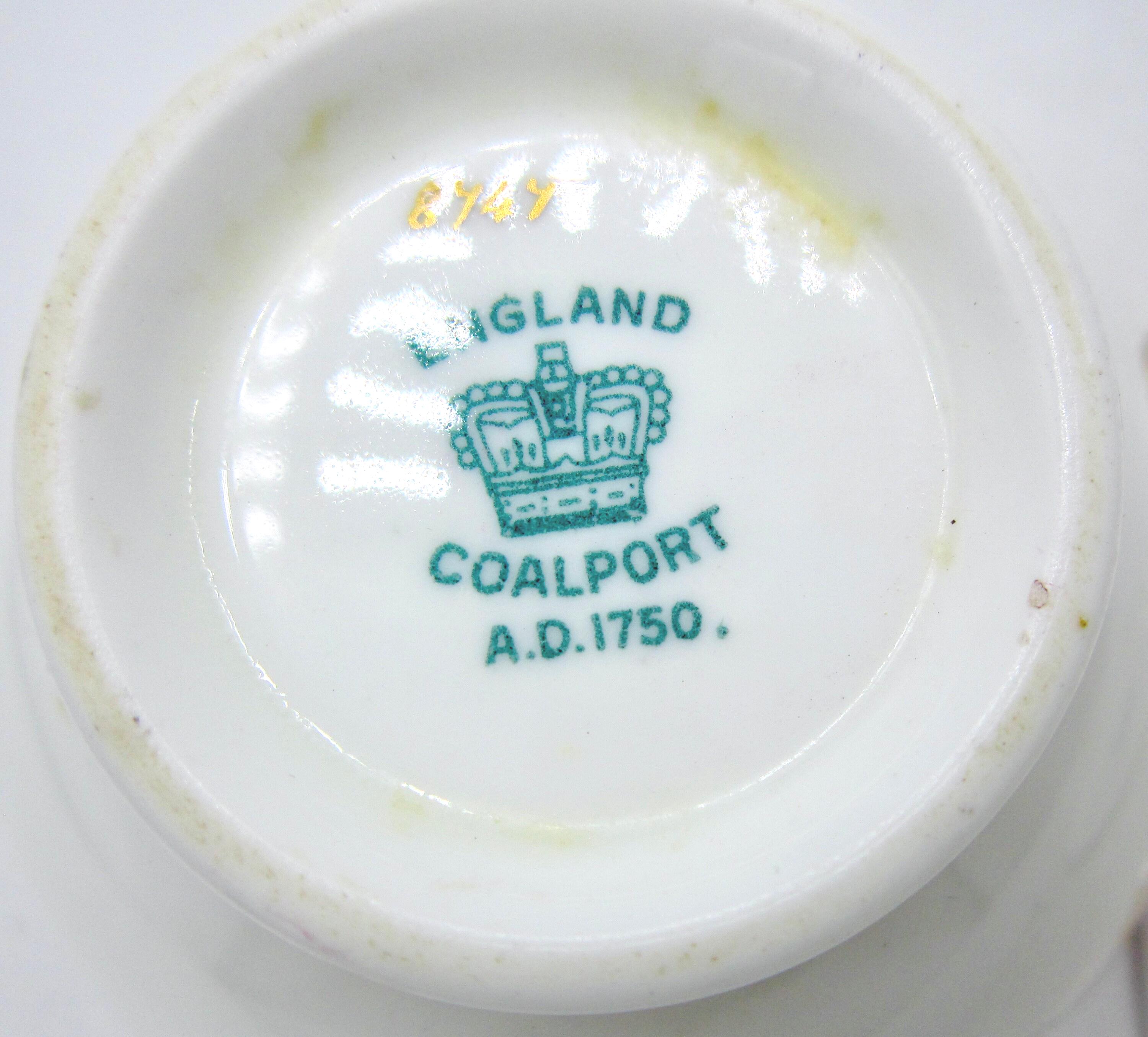 Coalport Bone China Teacup and Saucer (8747) Maroon Red and Gold