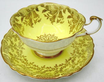 Paragon Bone China Tea Cup and Saucer (A3234 Yellow) - England
