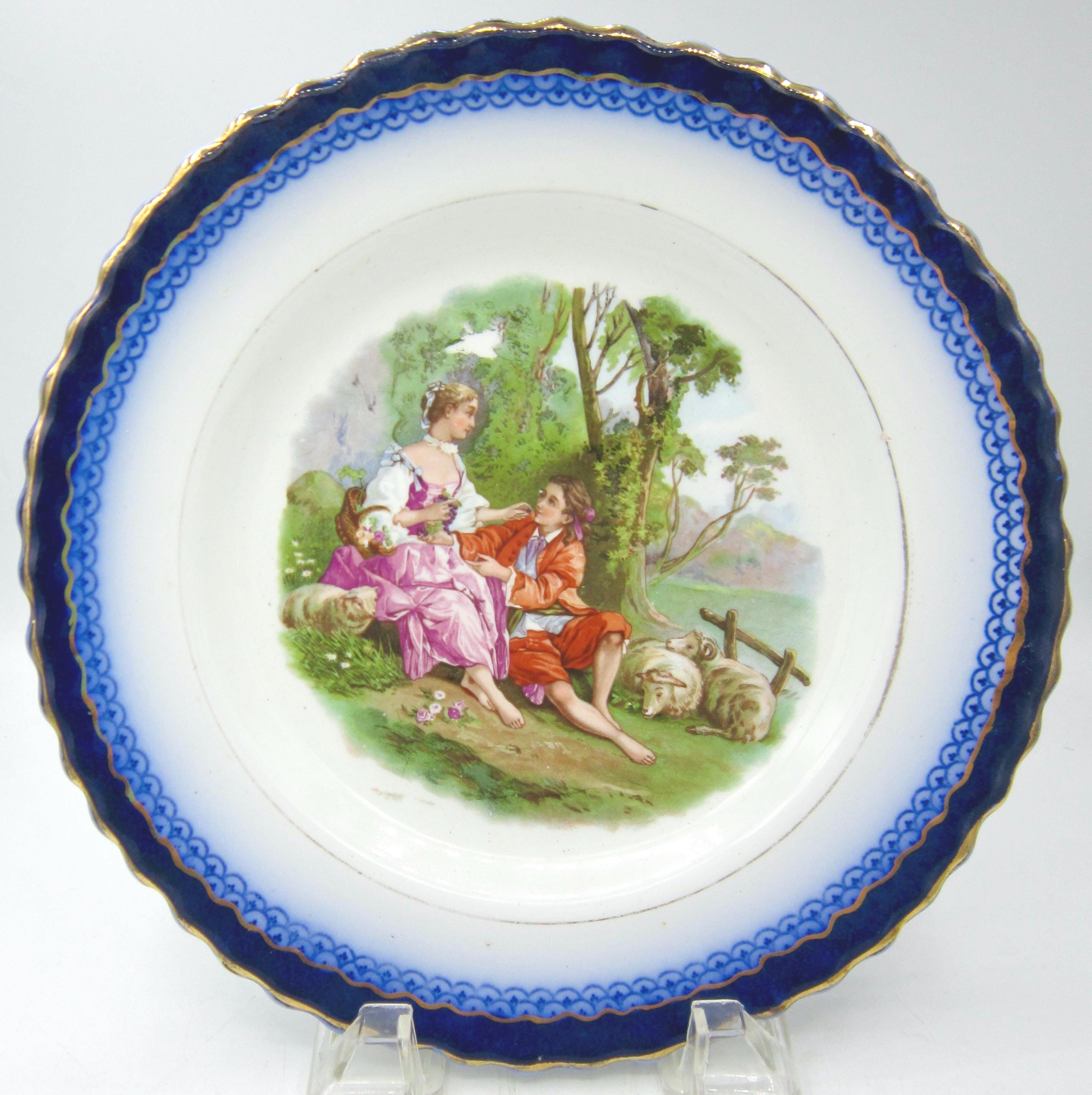 W H Grindley and Co Wentworth the Duchess Flow Blue Plate (9 In