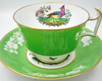 Copeland Spode China Green and White Cup and Saucer (R4689