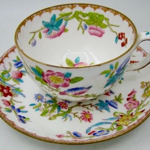 Antique Porcelain Plates ティーカップバッグ プリント 英国Vintage 