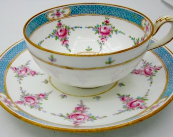 Mintons Persian Rose (Older) Teacup and Saucer (B838) - England