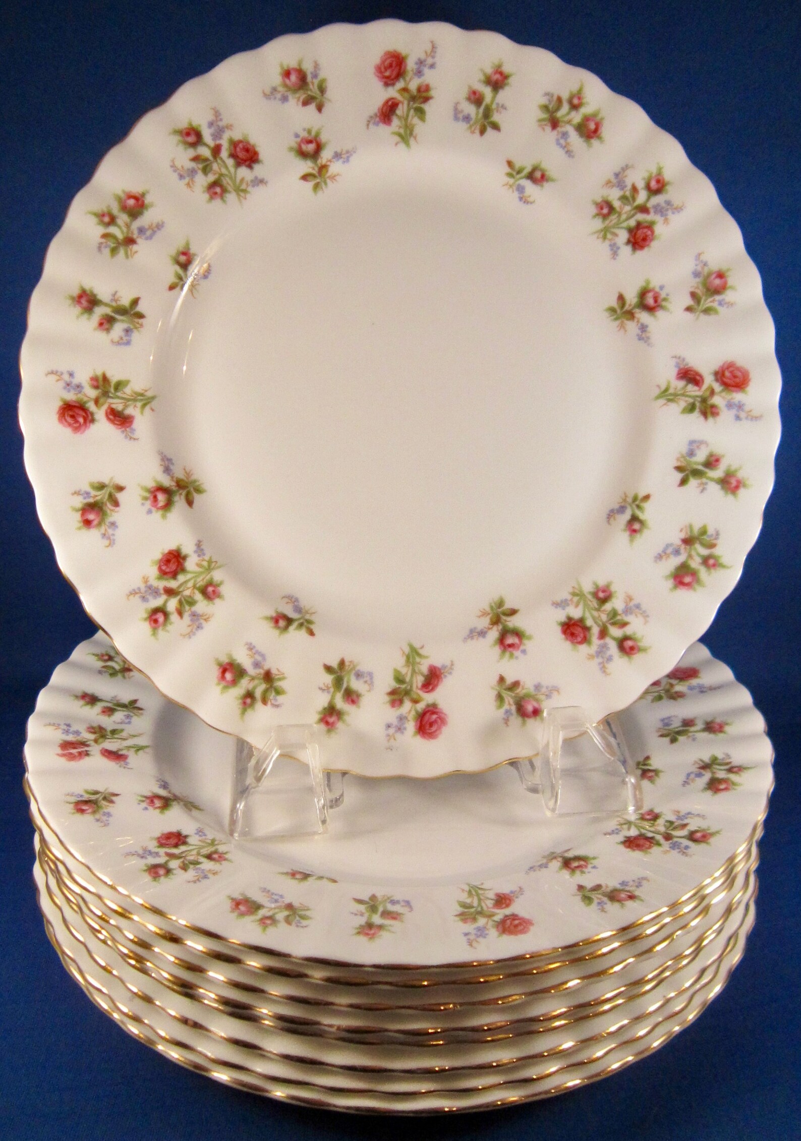 Royal Albert Winsome white Bone China Salad Plates Set of Etsy