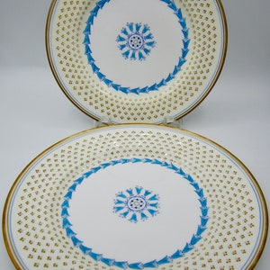 Paragon Bone China Luncheon Plate and Salad Plate (Z1010) Turquoise and Brown - England
