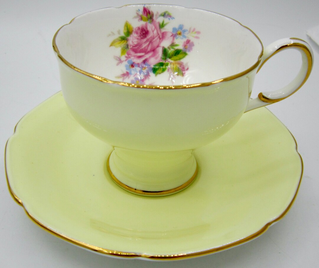 Paragon Bone China Teacup and Saucer A4198 Yellow England Etsy