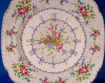 Royal Albert Petit Point Bone China Plate Clock (9.5 In.) - England