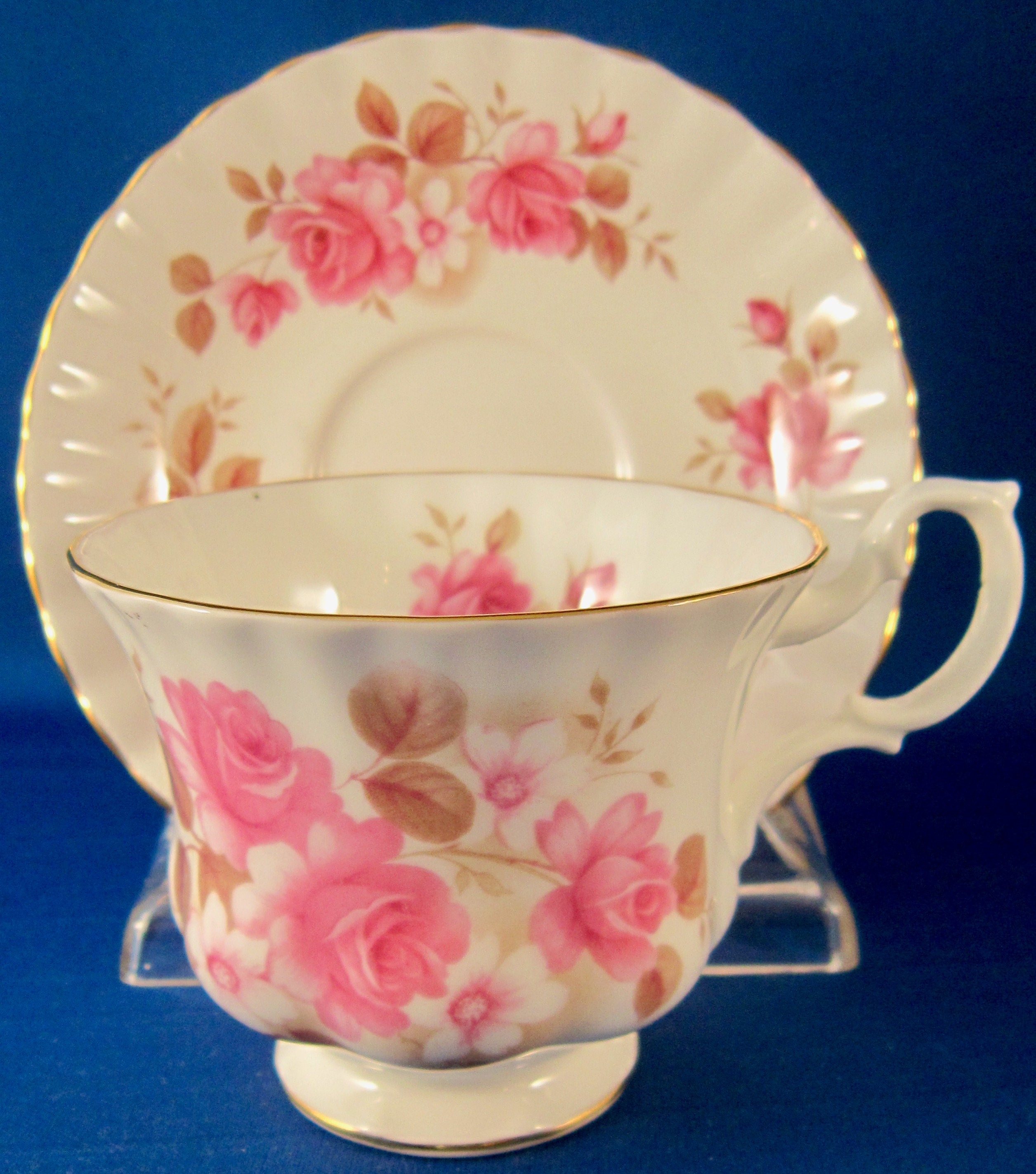 Royal Albert Bone China Teacup and Saucer Pink Roses and Etsy