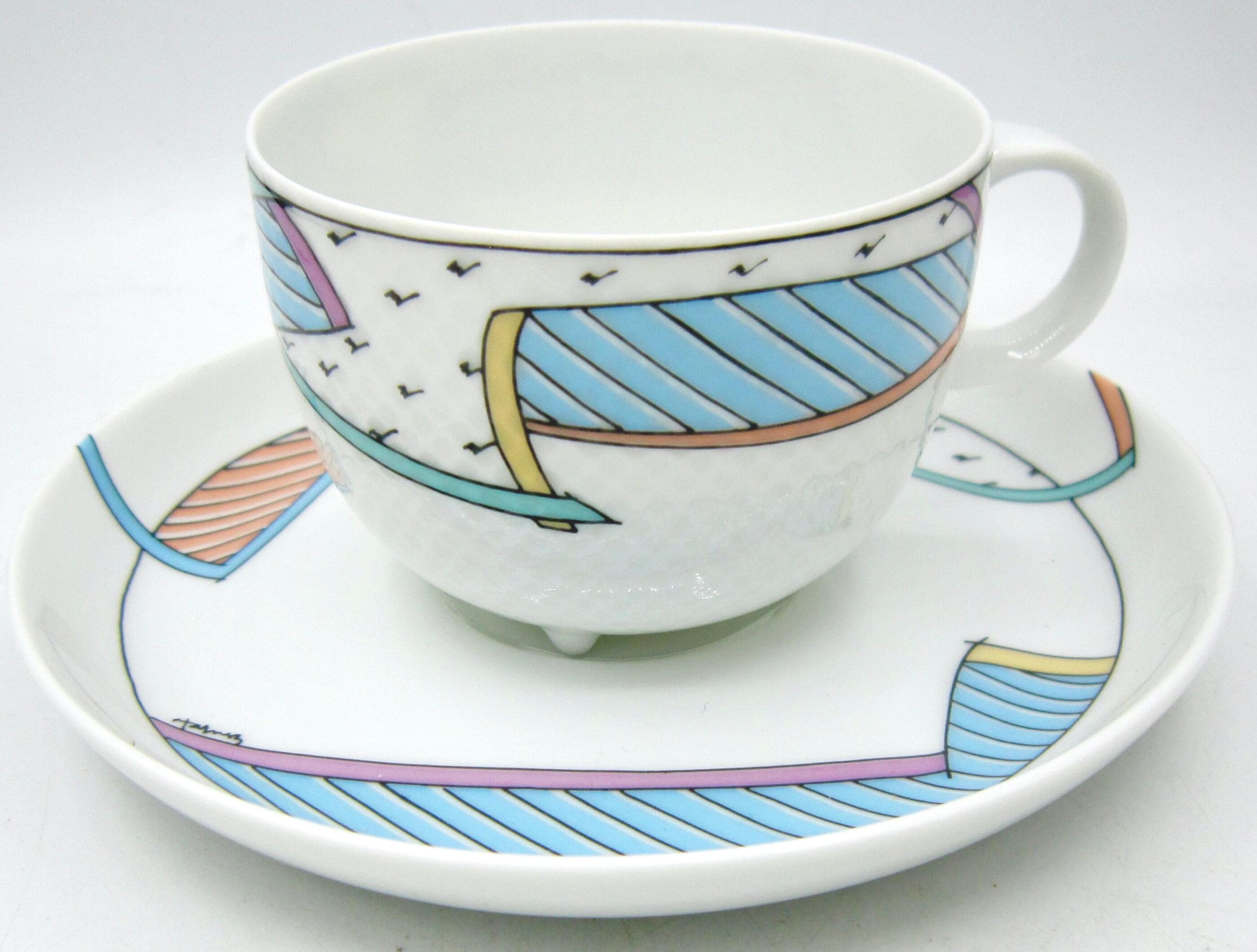 Rosenthal New Wave Century 3 Footed Cup & Saucer (studio Line