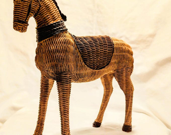 Standing Horse Statue, Imitation Woven Wicker/rattan/seagrass ...