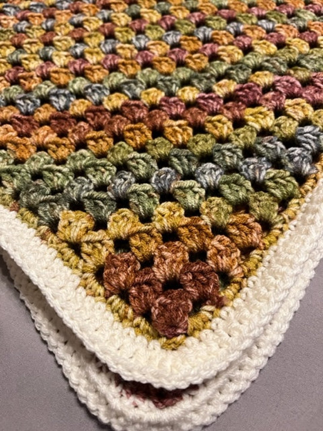 Rainbow Crochet Baby Blanket Granny Stitch Etsy