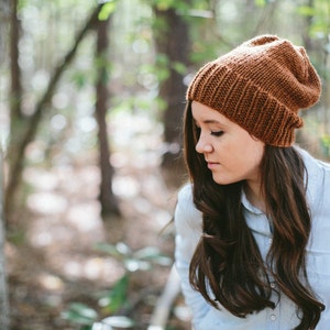 Slouchy Beanie Hat Hand Knit // The Blue Ridge Beanie image 2