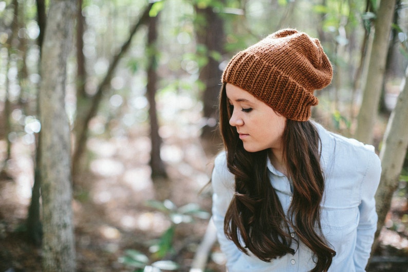 Slouchy Beanie Hat Hand Knit // The Blue Ridge Beanie image 2