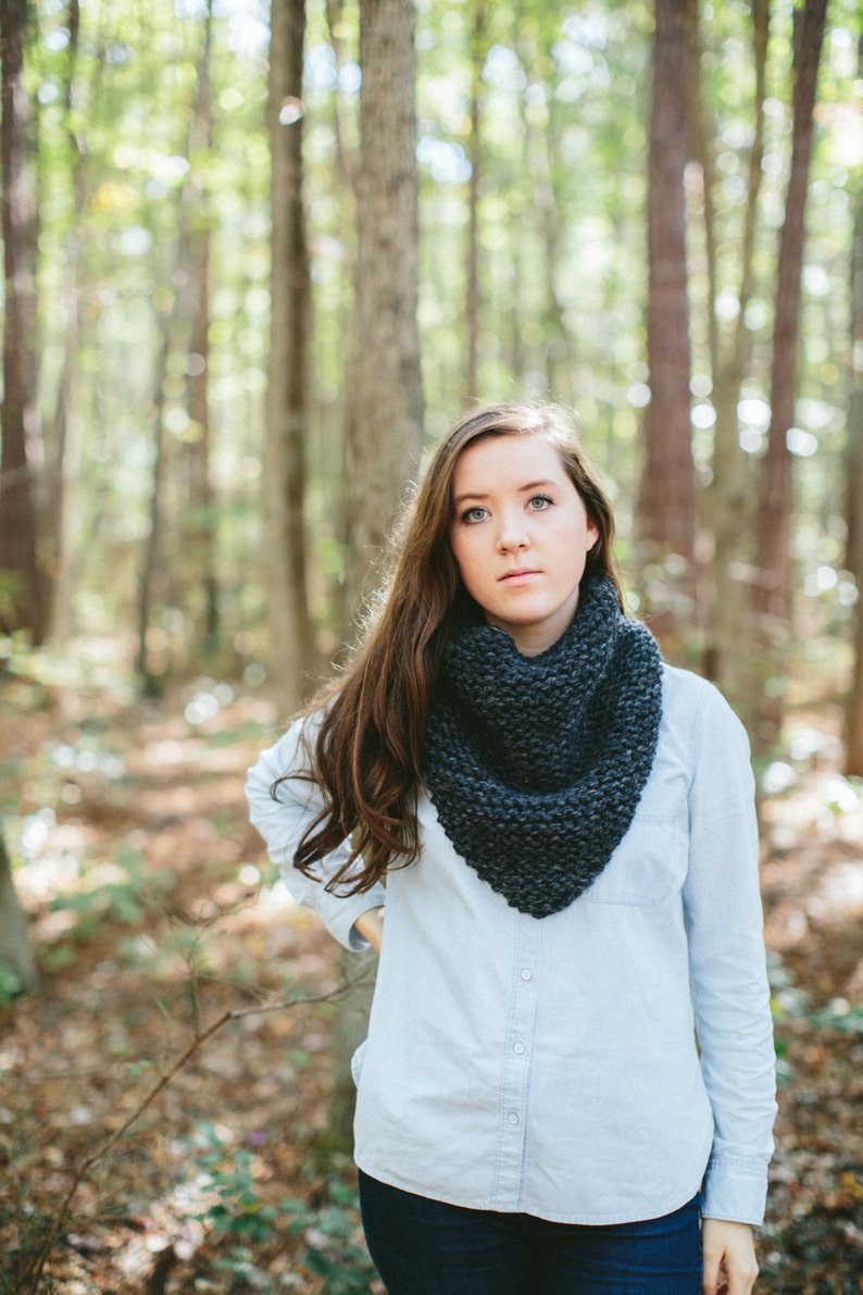 Bandana Scarf Chunky Triangle Knit Cowl Neck Warmer // The BANDANA COWL image 1