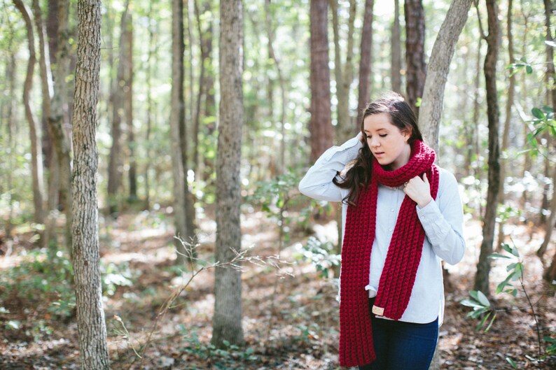 Chunky Textured Knit Scarf Open Ended Ribbed// The JAMES image 2