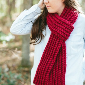 Chunky Textured Knit Scarf Open Ended Ribbed// The JAMES image 3
