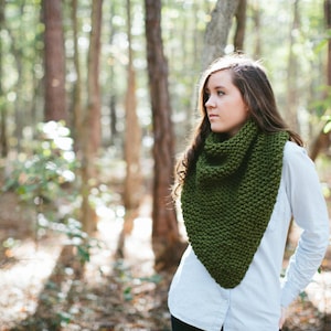 Chunky Cowl, Bandana Cowl, Oversized Scarf, Triangle Scarf, Chunky Bandana Cowl, Extra Large Scarf, Neck Wamer // The MOUNTAIN COWL // Large image 1