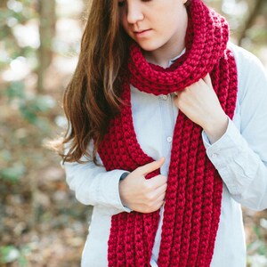 Chunky Textured Knit Scarf Open Ended Ribbed// The JAMES image 1