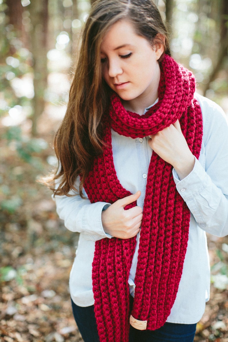 Chunky Textured Knit Scarf Open Ended Ribbed// The JAMES image 1
