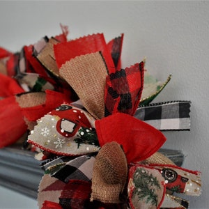 Red Truck Garland, Burlap Red and Black Plaid Ribbon Garland, Country Christmas Decor - Etsy
