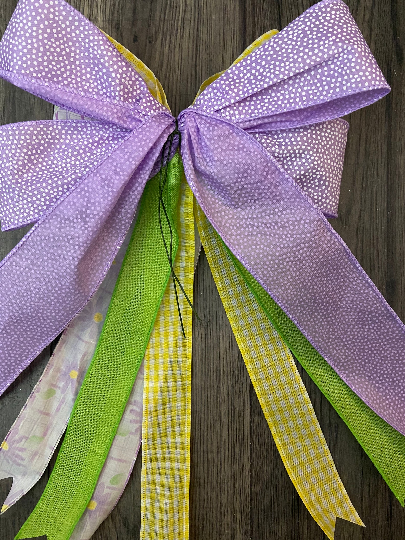 Purple Spring Bow Spring Tree Topper Staircase Bow Pastel Etsy