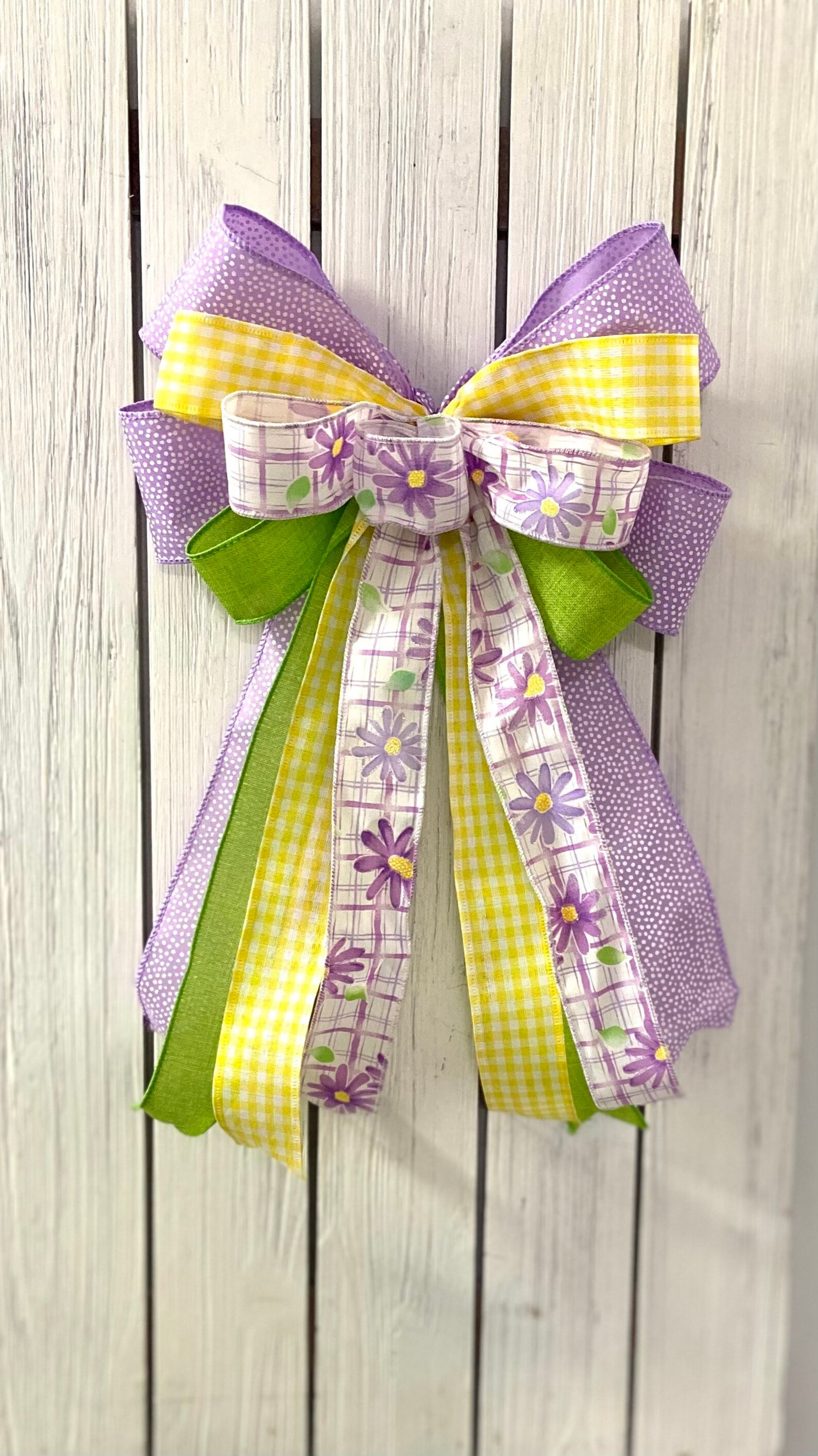 Purple Spring Bow Spring Tree Topper Staircase Bow Pastel Etsy