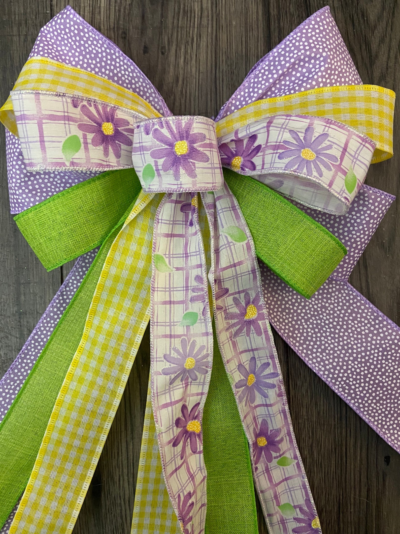 Purple Spring Bow Spring Tree Topper Staircase Bow Pastel Etsy