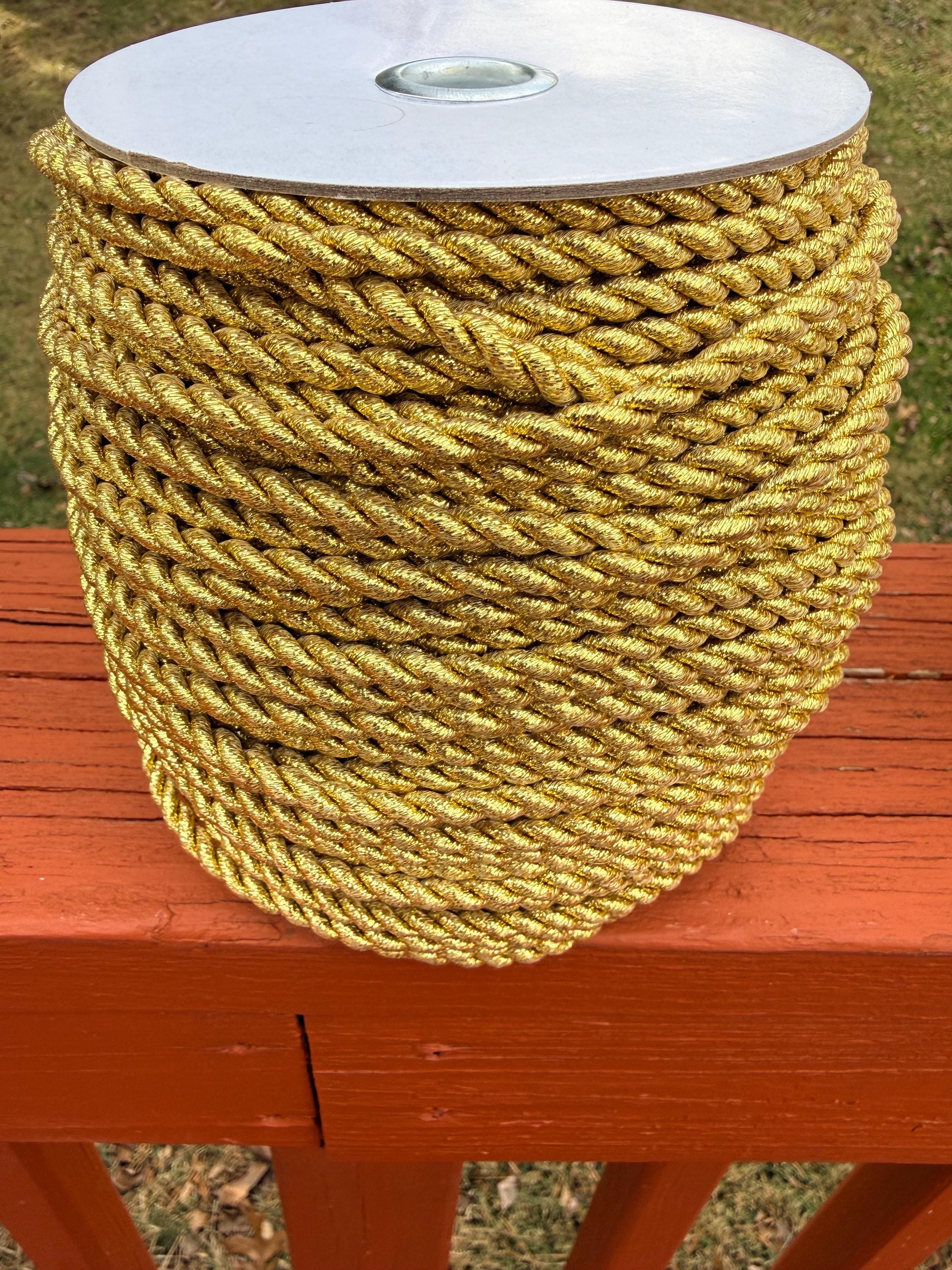 5mm Metallic Gold Cording, Twisted Rope, Decorative Cording, Braided ...