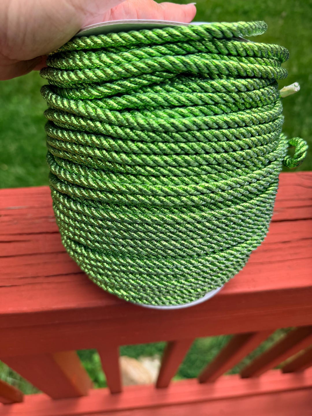5mm Metallic Green Cording, Twisted Rope, Decorative Cording, Braided ...