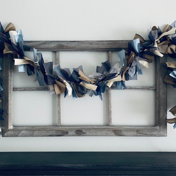 Farmhouse garland, rustic wedding decor, mantle decor