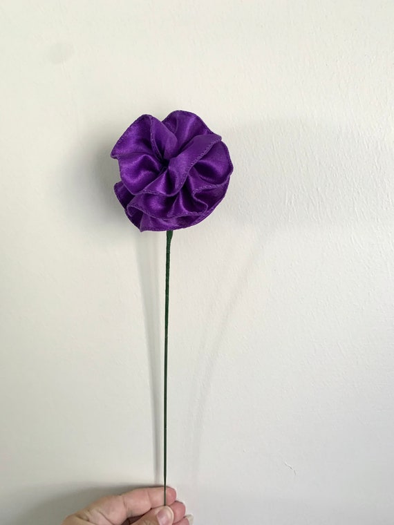 Purple Rose Pick, Bouquet Flower, Ribbon Rose, Vase Flowers