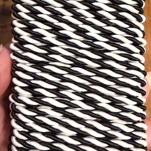 3mm matte black and white cording, twisted rope, decorative cording, braided string, Christmas decoration, Halloween cording